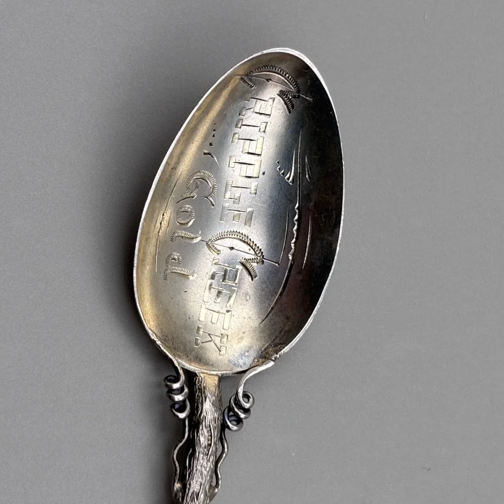 Vintage Sterling Silver Cripple Creek Colorado Mining District Souvenir Spoon